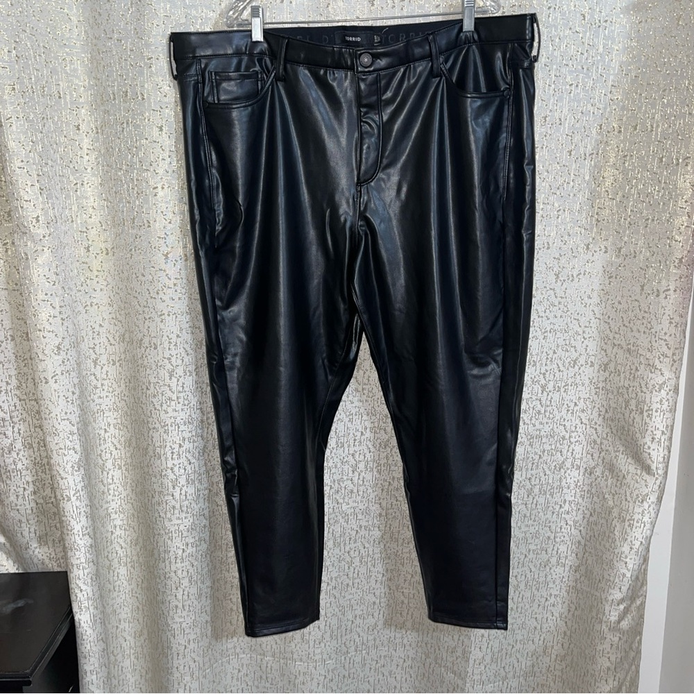 Torrid Sky High Skinny Faux Leather High-Rise Pant, Size 24R